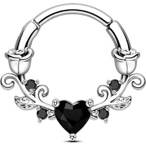 CM Crareesi Mania Rose Septum Rings 16g الحاجز مجوهرات 316L من الفولاذ المقاوم للصدأ Daith Percing Jewelry Daith أقراط للنساء