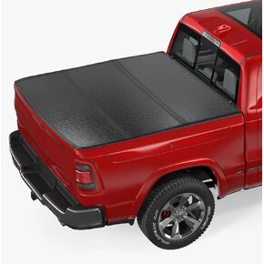 Bdfhyk 5'7 "قلة Tri-Fold Bed Truck Hard Tri-Fold Tonneau متوافقة مع 2009-2025 Dodge Ram 1500 5.7 ft (67.4") ، غطاء قفل ثقيل مع مقاوم للماء ، مضاد لـ UV ، لا حفر ، مضاد للسرقة