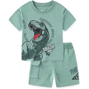 Jurassic World Boys 2 Piece Short Sleeve T-Shirt and French Terry Shorts Set for Big Kids