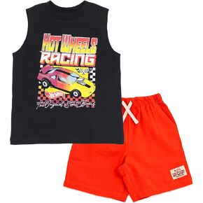Hot Wheels Tank Top and Shorts Outfit Set Toddler to Big Kid Sizes (2T - 10-12)