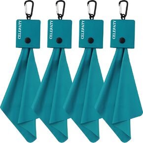 Teal Keychain Microfiber Eye Glasses Cleaner Cleaning Cloth Wipes Portable Eyeglass Lens Cleaning Cloth Wipes for Sunglasses Jewelry Electronics(4 Pack)