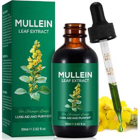 Mullein Leaf Extract Drops for Lungs - Natural Herbal Supplement with Chlorophyll, Supports Respiratory Health, Lung Cleanse, Immune & Digestive Wellness - 2 Fl Oz