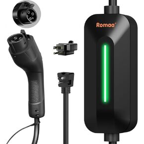 المستوى 1 ev شاحن محمول ، شاحن مركبة كهربائية 25 قدمًا ، 16A 110V-240V مع NEMA 6-20 و NEMA 5-15 ، شاحن المستوى 1 متوافق مع J1772 EVs ، حماية متعددة ، مؤشرات LED ، مؤشرات LED ،
