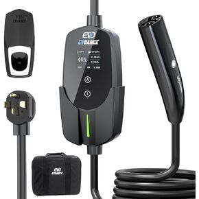 Level 2 EV Charger for Tesla, 40A 240V 9.6kW Portable NACS EV Charger with NEMA 14-50 Plug 25FT Cord, Adjustable Current/Timing Delay Electric Car Charger Compatible with Nacs Model 3/Y/S/X