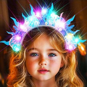 Kilshye Light Up Starfish Beadband LED Shell Mermaid Addpiece Assume Association for Girls