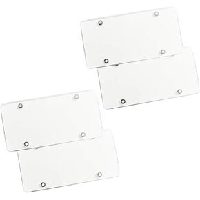 ZONETECh Clear Unbreakable License Plate Shields 2-Pack Novelty/License Plate Clear Durable Flat Thick Shields