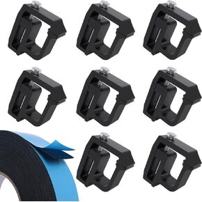 Truck Camper Shell Clamps 8PC & Anti-Vibration Foam Tape Kit-Aluminum Truck Cap Mounting Clamps Compatible with Ford F150 F250, Dodge Ram 1500 2500 3500, Chevy Silverado Tundra Dakota Sierra Avalanche