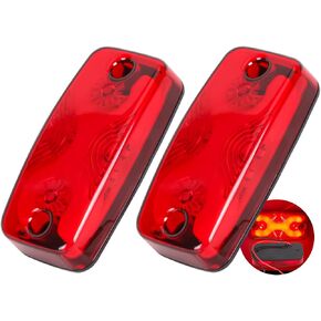 NEW SUN 2-Pack Trailer Top & Side Marker Lights, Premium IP 67, Halo Neon Design for Turn, Stop, Tail Lamps for Truck, Camper, RV, Van,Bus, 16 Amber LEDs, 4"x2" Ultrawide Beam Angle, Durable PC Lens