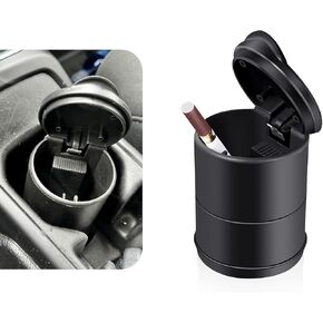 1 PC Car Concert Control Contrate ، ABS ، ABS ، ABS ، تبقي الهواء الطازج على الفتحة بيد واحدة ، يمكن أن تكون القمامة الإغلاق بيد واحدة بالغطاء ، وصندوق تخزين تصميم فصل محمول ، للسيارات والمنازل (أسود)