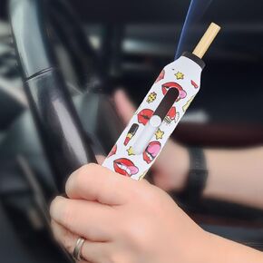 CHICIRIS Handheld Ashtray, Portable Car Cigarette Holder Ash Tray for Home Office Outdoor Smoking, 5.5in (Lips)