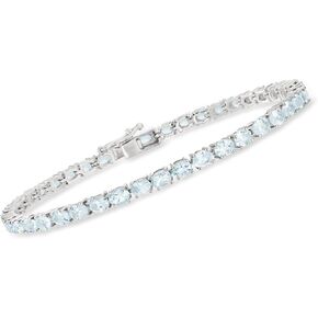 Ross-Simons 7.00 ct. t.w. Aquamarine Tennis Bracelet in Sterling Silver. 7 inches