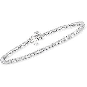 Ross-Simons 2.00 CT. T.W. سوار تنس الماس المزروع في المختبر في الفضة الاسترليني
