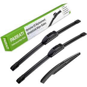 PARRATI® Premium Windshield Wipers with Rear Wiper Blades Arm Replacement for 2014-2007 Ford Edge,All-Season Automotive Wipers,Easy to Install 26"+20"+14"(Set of 4)