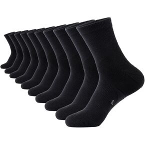 GLENMEARL Crew Socks for Women, 5 Pair Women's Cushioned Athletic Cotton Sock, Calf Boot Socks, Crew Sports Sock for Hiking