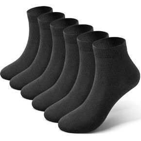 EBYNUE Womens Crew Socks 6-Pairs Moisture-Wicking Odor-Resistant Breathable Anti-Blister Seamless for Running & Daily US 6-11