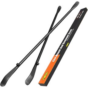 2-PC Tire Iron Tool for Semi Truck, 39in x 4/5in, 34645 Tire Mounting and Demount Iron, 45Cr tire Bars for semi Tubeless Tires Changing Removal Tool (39IN Tire Irons for Semi Truck 2Pcs)