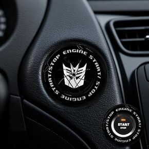 Rotary Push Start Button Cover, Engine Start Stop Button Cover, Motorcycle Ignition Key Switch Cover, Start Stop Button Cover Decoration DIY Car Motorcycle Interior Decor (Umbrella-Black)