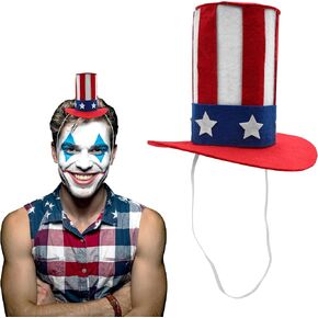 Nicky Bigs Novelties Mini Felt Patriotic Tall Uncle Sam USA Top Hat 4th of July Costume Accessory