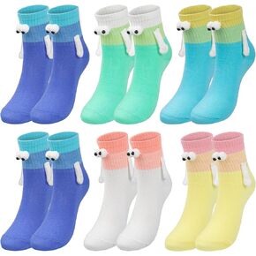 6 Pairs Holding Hands Socks Magnetic Hand in Hand Socks Funny Cute Socks for Women Men Friend Bestie Holiday Birthday Party Favors