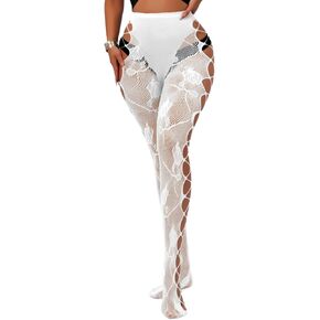 Goth Tights For Women,Sheer Floral Lace Patterned Stockings,Sexy Fishnets Cosplay Punk Rock Club