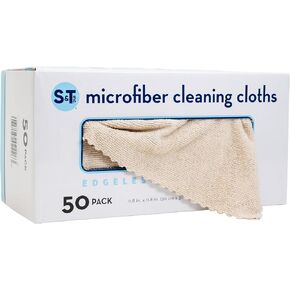 S&T INC. 50 حزمة Microfiber Cleaning Place و Box ، مناشف كبيرة للمنزل ، مناشف الألياف الدقيقة القابلة لإعادة الاستخدام للسيارات ، خرق التنظيف ، البيضاء ، 11.8 بوصة × 11.8 بوصة ، 50 عددًا