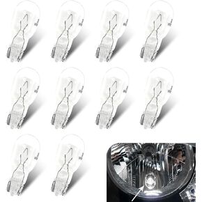 10 PCS Automotive Bulb, T10 12v 3w Miniature Bright Turn Signal Tail Light, Multifunctional Purpose Indicator Light Miniature Lighting Accessories, Universal for Most Cars (White)