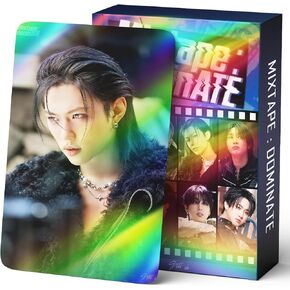 Yuto Stray Kids Laser Photocards 55 PCS بطاقات صور مع Holo Effect Stray Kids Kpop Gift Lomo Merch for Boys and Girls