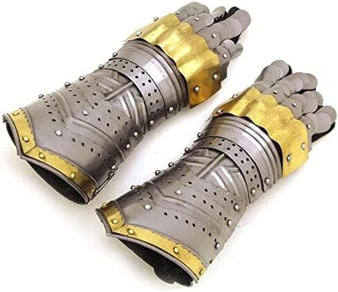Medieval Warrior Brand Metal Gothic Knight Gauntlets – Wearable Steel Armor Gloves for LARP, Cosplay & Renaissance Costume in Saudi Arabia
