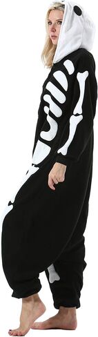 DarkCom Skeleton Onesie Halloween Costume One Piece Unisex Adult Pajamas Women Men Sleepwear Christmas Pajamas in Saudi Arabia