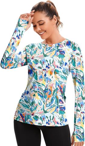Akewei Womens Rash Guard UPF 50+ SPF UV UV Suge Sun Drotting قمصان تسبح مع فتحة الإبهام in Kuwait