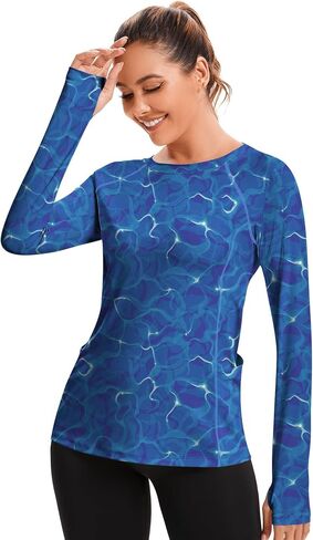 Akewei Womens Rash Guard UPF 50+ SPF UV UV Suge Sun Drotting قمصان تسبح مع فتحة الإبهام in Kuwait