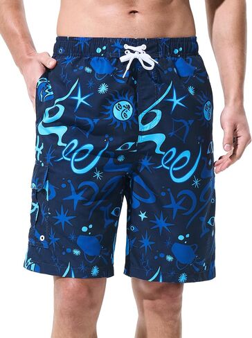 Mens Board Shorts Swim Trunks Bathing Suit Swimming Board Shorts 9 Inch Mesh Lining Beach Swimwear in Saudi Arabia