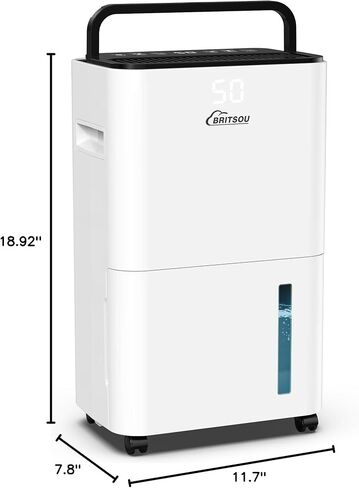 Dehumidifier 3500 Sq. Ft 50 Pint BRITSOU Dehumidifiers for Home Basements Bedroom with Drain Hose | Quiet Dehumidifier for Medium to Large Room | Dry Clothes Mode | Intelligent Humidity Control with 24HR Timer in Saudi Arabia