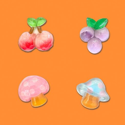 Flowers Mushroom Animals Fruits BBQ Shoe Decoration Charms for Clog, Cute Resin Charms Accessories for Adults in Saudi Arabia