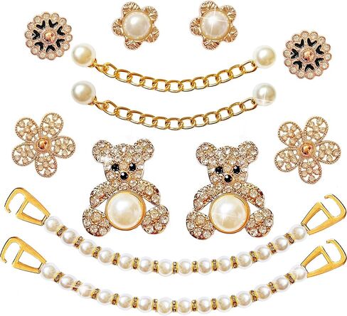 سحر أحذية بلينغ للنساء والفتيات ، سحر أحذية جيرلي الذهبي للثقب ، سحر سلسلة Diamond Bling Chain Cute Designer Design Decoration Homels Homels Birthdy Favors in Kuwait
