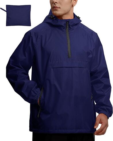 SWISSWELL Men's Rain Jacket Waterproof Lightweight Packable Pullover Windbreaker with Hood for Travel Hiking Golf in Saudi Arabia