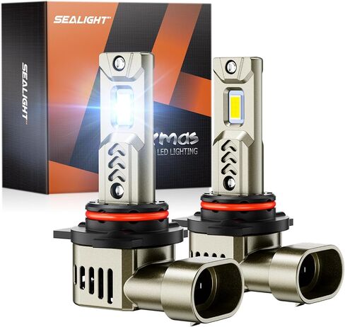 SEALIGHT 9005 H11 LED Bulbs Combo, 72000LM 800% Brightness 9005/HB3 High H11 High Low Beam Bulbs, 6000K Cool White with Silent Fan, IP68, 360° Adjustable, Powersports Headlight Bulbs, Pack of 4 in Saudi Arabia