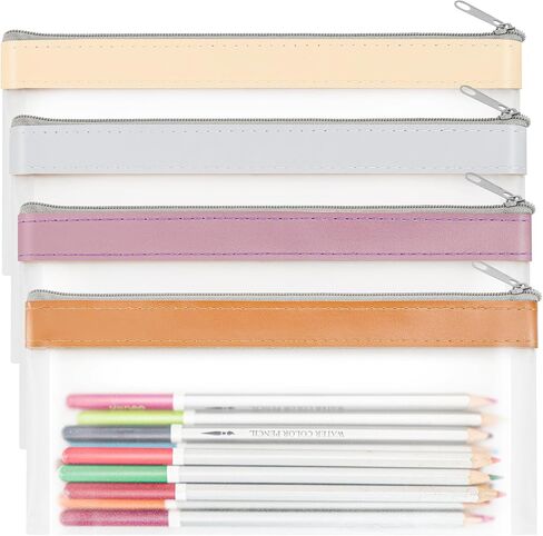 4 Pack Clear Pencil Pouch, Cute Pencil Case Pouch, Pencil Bag With Zipper for Kids, Teen Portable Pencil Pouch for School & Stationery Supplies in Saudi Arabia