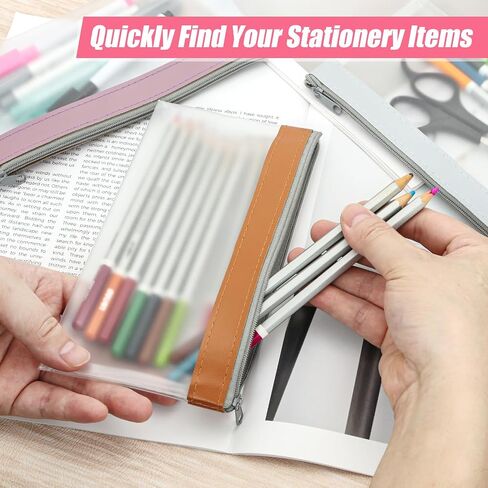 4 Pack Clear Pencil Pouch, Cute Pencil Case Pouch, Pencil Bag With Zipper for Kids, Teen Portable Pencil Pouch for School & Stationery Supplies in Saudi Arabia