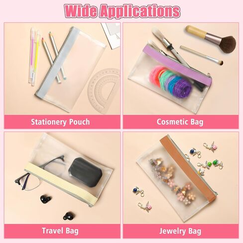 4 Pack Clear Pencil Pouch, Cute Pencil Case Pouch, Pencil Bag With Zipper for Kids, Teen Portable Pencil Pouch for School & Stationery Supplies in Saudi Arabia