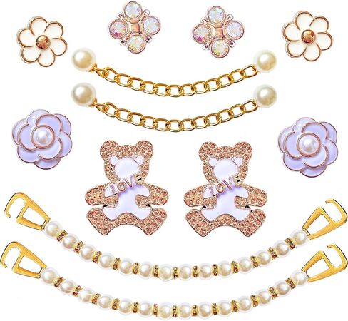 سحر أحذية بلينغ للنساء والفتيات ، سحر أحذية جيرلي الذهبي للثقب ، سحر سلسلة Diamond Bling Chain Cute Designer Design Decoration Homels Homels Birthdy Favors in Kuwait