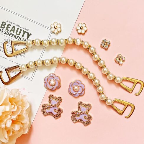 سحر أحذية بلينغ للنساء والفتيات ، سحر أحذية جيرلي الذهبي للثقب ، سحر سلسلة Diamond Bling Chain Cute Designer Design Decoration Homels Homels Birthdy Favors in Kuwait