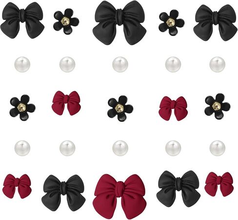 25Pcs Resin Bow Shoe Charms for Girls Clogs Sandals, Acrylic Flower Charms, Pearls Accessories for Women, DIY Shoe Decoration Charms for Party Favor in Saudi Arabia