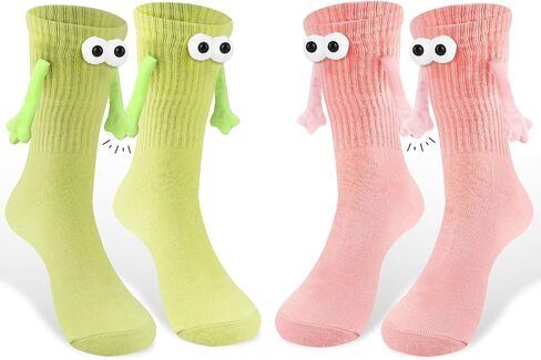 ABTOLS 2 Pairs Colorful Funny Couple Socks Magnetic Hand Holding Socks for Women Men in Kuwait