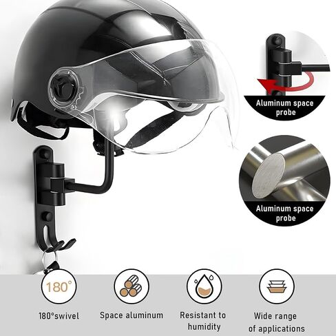 Helmet Stand - Metal Rotation Anti-Corrosion Aluminum Motorcycle Helmet Holder, Desktop Hat Display with Thickened Base, Motorcycle Accessories in Saudi Arabia