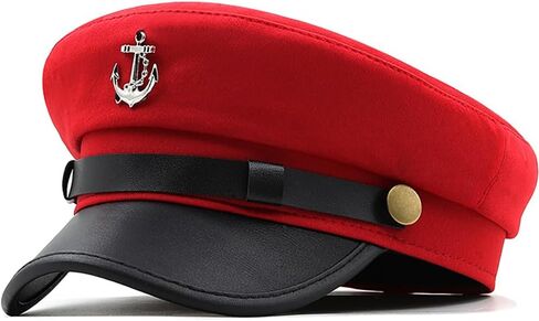 thuizen Anchor Mark Military Sailor Captain Newsboy Peaked Flat Hat in Saudi Arabia