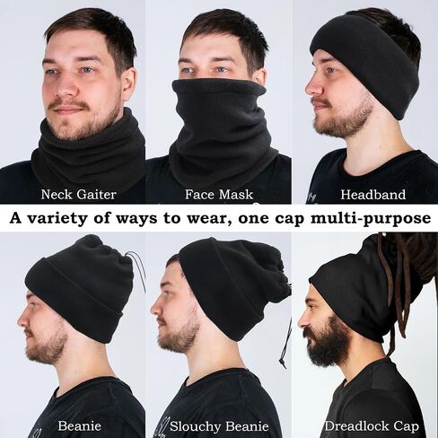 Ababalaya Unisex Knit Rasta Beanie Unisex Open Turban Beanies Winter Hats for Dreadlock Hair Wraps for Men Women in Kuwait