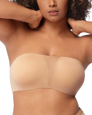 HSIA Strapless Bra for Big Bust Women, Plus Size Full Coverage Bandeau Fiery Bra Anti-Slip Underwire Support for Large Breast in Saudi Arabia