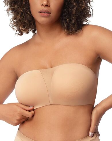 HSIA Strapless Bra for Big Bust Women, Plus Size Full Coverage Bandeau Fiery Bra Anti-Slip Underwire Support for Large Breast in Saudi Arabia