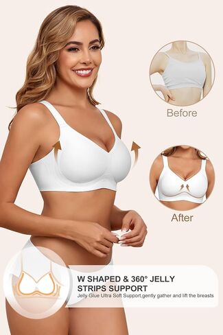 HORISUN Wireless Bras for Women Soft Comfortable No Underwire T Shirt Bra Seamless Full Coverage Bras with Support in Saudi Arabia